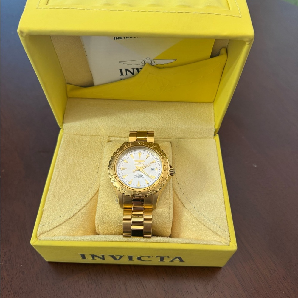 Invicta Gold Watch with White Dial